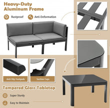 Load image into Gallery viewer, Heavy Duty Comfortable Modern 3-Piece Aluminum Patio Furniture Set With 6-Level Adjustable Backrest, Rustproof, Indoor, Outdoor