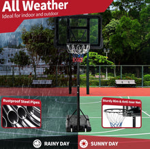 Load image into Gallery viewer, Super Fun Heavy Duty Adjustable Portable Basketball Net Hoop Stand | Shatterproof Backboard | Wheels | 4FT-10FT