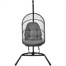 Load image into Gallery viewer, 2025 Super Cool Patio Hanging Wicker Egg Chair | Holds 300lbs | With Stand & Cushion | Indoor Or Outdoor | Thick and Soft Comfy Cushions | Heavy Duty