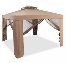 Load image into Gallery viewer, Super Duty Classy 10x10 Ft Patio Canopy Tent Gazebo With Netting | Double Tiered Roofing | Ventilation | Reinforced Steel Weather Resistant