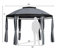 Load image into Gallery viewer, Heavy Duty Elegant 11.5 FT Outdoor Patio Round Dome Gazebo Canopy Shelter With Double Roof | Steel | Premium Polyester | Water Resistant