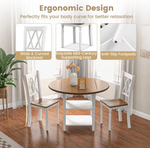 Load image into Gallery viewer, Classy, Elegant Heavy Duty 5-Piece Smooth Round Kitchen Dining Set With Drop Leaf Table Top | 2-Tier Bottom Shelf