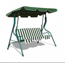 Load image into Gallery viewer, Super Relaxing 3 Person Outdoor Patio Canopy Swing With Cushioned Steel Frame | Porch Swing | Adjustable Canopy | High Weight Capacity