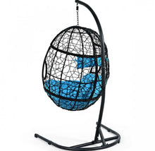 Load image into Gallery viewer, Outdoor / Indoor Patio Egg Swing Chair W/ Stand, Cushion, Pole, Basket - Heavy Duty Chair | Very Comfy Cushions | Hammock | Comes In 2 Colours | Holds 250lbs