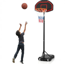 Load image into Gallery viewer, Super Cool 5-Level Adjustment Height Basketball Net Hoop Stand For Kids | 5.1-6.9FT | Heavy Duty Net | Wheels | Indoor | Outdoor