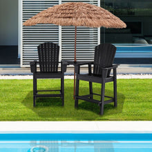 Load image into Gallery viewer, Heavy Duty Comfortable 2 Piece HDPE Tall Patio Adirondack Chair With Middle Connecting Tray | Umbrella Hole | Barstools | Easy Assembly | Waterproof