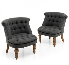 Load image into Gallery viewer, Heavy Duty Gorgeous Comfortable Modern Set Of 2 Upholstered Armless Classic Slipper Chairs | Beechwood Legs | Easy Install | Each Chair Holds 330lbs