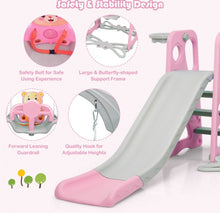 Load image into Gallery viewer, Adorable Cute Toddler Teddy Bear Playground Set With Slide | Swing | Wall Climbing | Ladder | Basketball Net | Indoor | Outdoor