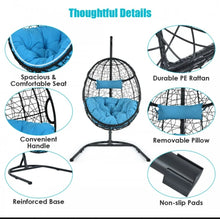 Load image into Gallery viewer, Outdoor / Indoor Patio Egg Swing Chair W/ Stand, Cushion, Pole, Basket - Heavy Duty Chair | Very Comfy Cushions | Hammock | Comes In 2 Colours | Holds 250lbs