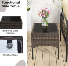 Load image into Gallery viewer, Very Relaxing Heavy Duty Beige 5-Piece Patio Rattan Conversation Set With Ottomans | Coffee Table | Comfy Cushions