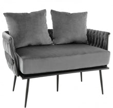 Load image into Gallery viewer, Heavy Duty Elegant Modern Love Seat Sofa Couch Upholstered Dutch Velvet Sofa Couch | Thick Cushion | 2 Comfy Pillows | Holds 350lbs