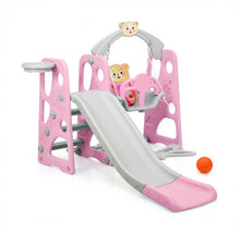 Load image into Gallery viewer, Adorable Cute Toddler Teddy Bear Playground Set With Slide | Swing | Wall Climbing | Ladder | Basketball Net | Indoor | Outdoor