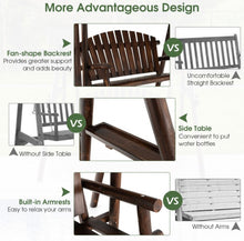 Load image into Gallery viewer, Heavy Duty Natural Fir Wood 2-Person Patio Outdoor Porch Swing  | Adjustable Canopy | Holds 530lbs | Waterproof | Fade Resistant | Side Table