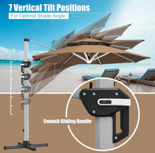 Load image into Gallery viewer, Heavy Duty Aluminum Solar Power LED Light Patio Cantilever Umbrella 10Ft Without Weight Base