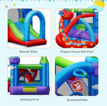 Load image into Gallery viewer, Super Cool & Fun Kids Awesome Dragon Inflatable Bouncy House Castle W 740W Blower | Slide | Ball Pit | Balls | Jump Area | Basketball | Indoor / Outdoor