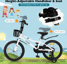 Load image into Gallery viewer, Very Cool 18β Kids Pedal Bicycle W Kickstand, Coaster Brake Ages 4-8 | Bell | Adjustable Seat | Easy Assembly | Removable Training Wheels | Anti-Slip Tires