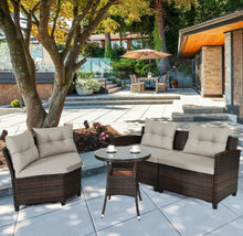Load image into Gallery viewer, Very Comfortable 4 Piece Outdoor Patio Cushioned Rattan Furniture Sofa Set | Multipurpose | Heavy Duty Rattan | In 3 Colours