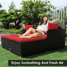 Load image into Gallery viewer, Very Relaxing XXL Spacious Outdoor Rattan Patio Day Bed | Upholstered Extremely Comfortable Cushions, Pillows | Sectional Furniture Set