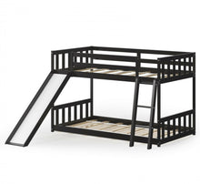 Load image into Gallery viewer, Very Elegant Heavy Duty Natural Pine Wood Twin Over Twin Bunk Bed Wooden Low Bed With Side Ladder For Children | Cool Slide
