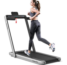 Load image into Gallery viewer, Heavy Duty Modern 2.25HP 2-in-1 Foldable Walking Pad Treadmill With Dual Display | App Control | Space Saver | Quiet Motor | High Performance Speaker | Remote Control