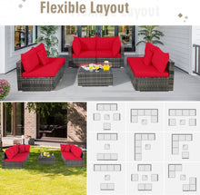 Load image into Gallery viewer, Super Elegant & Relaxing 7 Piece Patio Furniture Rattan Set With Sectional Sofa | Cushions