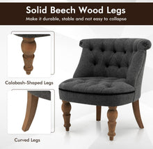 Load image into Gallery viewer, Heavy Duty Gorgeous Comfortable Modern Set Of 2 Upholstered Armless Classic Slipper Chairs | Beechwood Legs | Easy Install | Each Chair Holds 330lbs