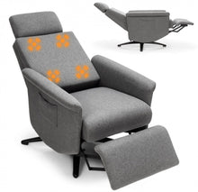 Load image into Gallery viewer, Heavy Duty Relaxing Swivel Comfortable Massage Recliner Single Sofa Chair With Adjustable Headrest | Massage Remote | 8 Massage Modes | Gray