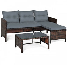 Load image into Gallery viewer, Super Duty Comfortable 3 Piece Outdoor Patio Corner Rattan Sofa Couch Set | Easy To Clean | Water Resistant