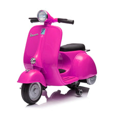 Load image into Gallery viewer, Super Cool Elegant 2025 Vespa Kids Ride On Car Motorcycle Vespa 1 Seater Scooter 12V | Music | USB Ready | LED Lights