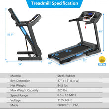 Load image into Gallery viewer, Heavy Duty Folding Electric Motorized Power Treadmill Machine | LCD Display | 2.25HP | 3 Incline Levels | Space Saver | Smooth & Quiet