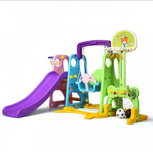 Load image into Gallery viewer, Super Fun 6-in-1 Playground Set | Basketball | Slide | Swing | Soccer | Ring Toss
