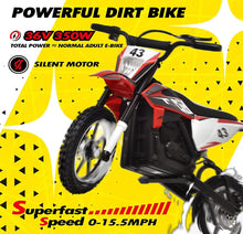 Load image into Gallery viewer, Super Cool 2025 Fast Off Road Electric 36V Kids Dirt Bike Upgraded 1 Seater 350W Motor | Up To 27 K/ph | Leather Seat | Rubber Tires