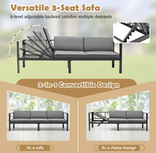 Load image into Gallery viewer, Heavy Duty Comfortable Modern 3-Piece Aluminum Patio Furniture Set With 6-Level Adjustable Backrest, Rustproof, Indoor, Outdoor