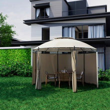 Load image into Gallery viewer, Heavy Duty Elegant 11.5 FT Outdoor Patio Round Dome Gazebo Canopy Shelter With Double Roof | Steel | Premium Polyester | Water Resistant
