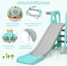 Load image into Gallery viewer, Adorable Cute Toddler Teddy Bear Playground Set With Slide | Swing | Wall Climbing | Ladder | Basketball Net | Indoor | Outdoor