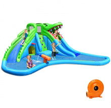 Load image into Gallery viewer, Super Fun Giant Crocodile Bouncy House Water Park With Water Slide | Climbing Wall | 7-in-1 | Splash Pool | Hours Of Fun All Summer Long | W 780W Blower