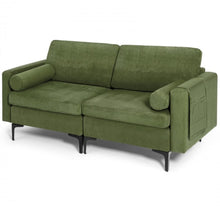 Load image into Gallery viewer, Heavy Duty Very Comfortable 2 Seater Modern Love-seat Sofa Couch With 2 Bolsters, Side Storage Pocket | Holds 1320lbs | Thick Cushions