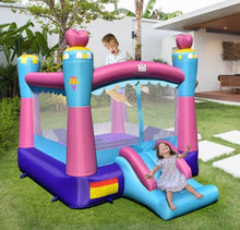 Load image into Gallery viewer, Super Cute & Adorable Princess Theme 3-in-1 Inflatable Bouncy House With 480W Blower