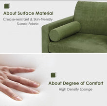 Load image into Gallery viewer, Heavy Duty Very Comfortable 2 Seater Modern Love-seat Sofa Couch With 2 Bolsters, Side Storage Pocket | Holds 1320lbs | Thick Cushions