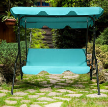 Load image into Gallery viewer, Super Relaxing 3 Person Outdoor Patio Canopy Swing With Cushioned Steel Frame | Porch Swing | Adjustable Canopy | High Weight Capacity
