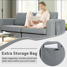 Load image into Gallery viewer, Heavy Duty Comfortable Modern Love Seat Sofa Couch With Side Storage Pocket | Thick Cushions | Wide Armrests