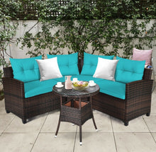Load image into Gallery viewer, Very Comfortable 4 Piece Outdoor Patio Cushioned Rattan Furniture Sofa Set | Multipurpose | Heavy Duty Rattan | In 3 Colours