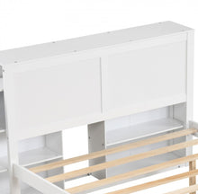 Load image into Gallery viewer, Elegant & Modern Very Comfortable Full Or Twin Kids, Children Wooden Platform Bed With Trundle Storage | Headboard | Bookshelf