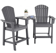 Load image into Gallery viewer, Heavy Duty Comfortable 2 Piece HDPE Tall Patio Adirondack Chair With Middle Connecting Tray | Umbrella Hole | Barstools | Easy Assembly | Waterproof