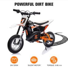 Load image into Gallery viewer, Super Cool 2025 Fast Off Road Electric 24V Kids Dirt Bike 1 Seater Upgraded 250W Motor | Up To 22 KPH | Leather Seat | Rubber Tires