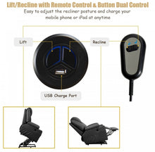 Load image into Gallery viewer, Heavy Duty Modern & Elegant Electric Power Lift Multifunction Electric Recliner With Massage Features | 2 Side Pockets | Cup Holders | Lumbar Heating | USB Charge Port