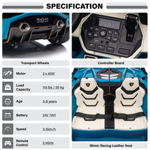 Load image into Gallery viewer, 2025 Licensed 24V Sian 2 Seater 24V Kids Ride On Car Upgraded | Leather Seats | Rubber Tires | 4x4 | Remote