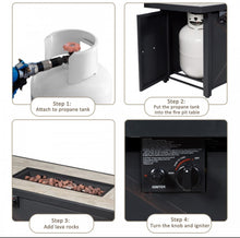 Load image into Gallery viewer, Elegant & Classy 9 Piece Set Outdoor Patio Furniture Set With 42 Inch Propane Fire Pit Table | Heavy Duty | Cover | Storage | In 6 Colours