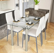 Load image into Gallery viewer, Elegant Durable 5-Piece Dining Set With 4 PVC Heavy Duty Leather Chairs | Soft Cushions | Easy Assembly