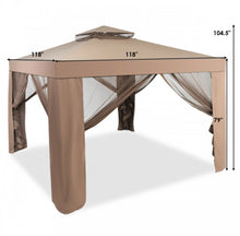 Load image into Gallery viewer, Super Duty Classy 10x10 Ft Patio Canopy Tent Gazebo With Netting | Double Tiered Roofing | Ventilation | Reinforced Steel Weather Resistant